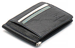 Синій затиск для банкнот і карток з натуральної шкіри ST Leather ST452