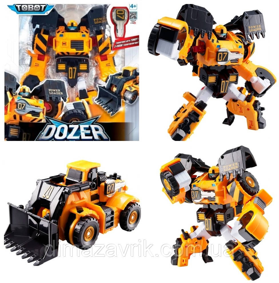 Трансформер Бульдозер Тобот Детективи Галактики 3 Дозер TOBOT Dozer 23 см Original Young Toys, фото 1