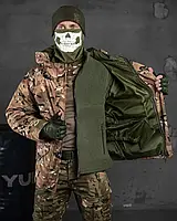 Армейская зимняя куртка/кофта 2в1 SoftShell мультикам , демисезонная куртка мультикам + кофта на флисе олива XXXL, Мультикам