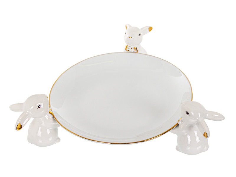 Блюдо тарілка порцелянова Великодні кролики 19 см 1149-425