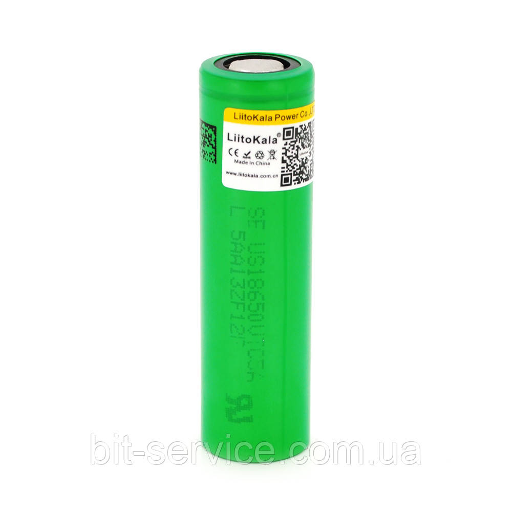 Акумулятор 18650 Li-Ion LiitoKala Lii-VTC5, 2600mah （2450-2650mah), 3.7V (2.75-4.2V), Green, PVC