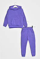 Спортивный костюм детский для девочки на флисе фиолетового цвета 169346P