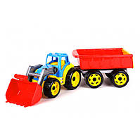 Игрушечный трактор с ковшом и прицепом 3688TXK, 2 цвета (Разноцветный) от IMDI