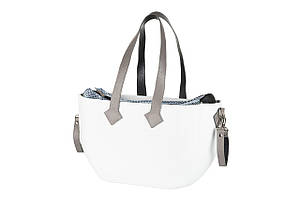 Сумка Nuvita MyMia ручки шкіра, килимок, ремені для коляски, біло-сірий Baumar - Порадуй Себе