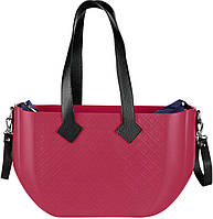 Сумка Nuvita MyMia ручки шкіра, килимок, ремені для коляски, малиново-чорний Baumar - Порадуй Себе