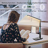 Настільна LED-лампа TX26C0 з бездротовою зарядкою й дисплеєм у чорному кольорі потужністю 10 Вт, фото 5