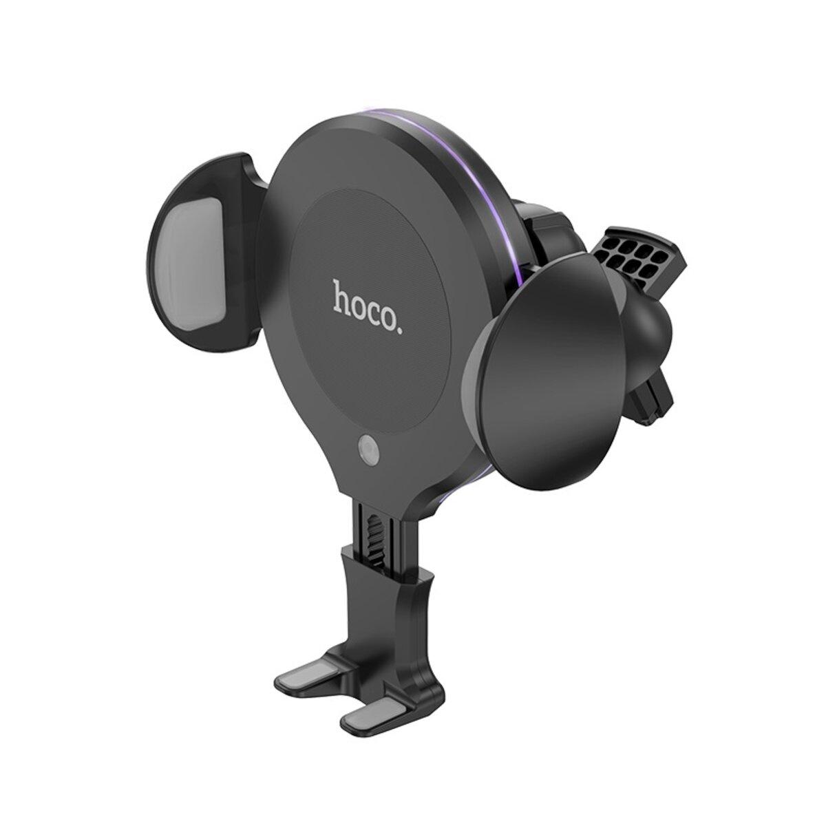 Автотримач для телефона з БЗП HOCO CA60 Aspiring infrared sensor wireless charging car holder Black