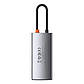 USB-хаб Baseus Metal Gleam Series 4-in-1 Multifunctional Type-C HUB Docking Station Gray（Type-C to, фото 5