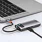 USB-хаб Baseus Metal Gleam Series 4-in-1 Multifunctional Type-C HUB Docking Station Gray（Type-C to, фото 9