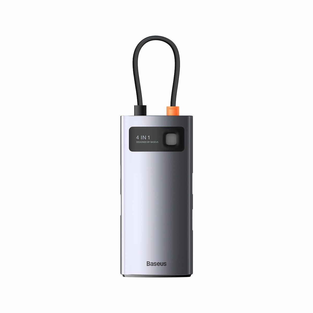USB-хаб Baseus Metal Gleam Series 4-in-1 Multifunctional Type-C HUB Docking Station Gray (Type-C to