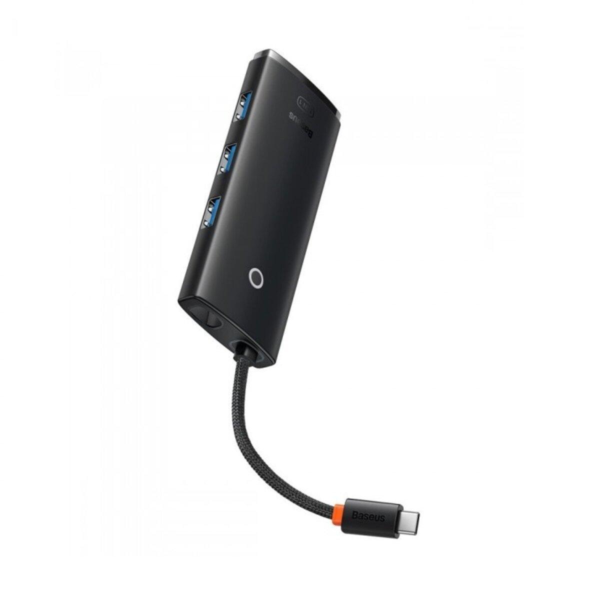 USB-хаб Baseus Lite Series 5-Port Type-C HUB Docking Station (Type-C to HDMI+USB3.0*3+PD) Black