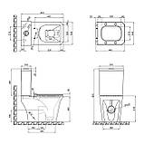 Унітаз-компакт Qtap Kalao безобідковий з сідінням Soft-close QT08221213AW, фото 2