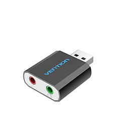 Адаптер Vention USB External Sound Card Black Metal Type (VAB-S17-B)