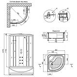 Гідромасажний бокс Lidz Tani SBM90x90.SAT.HIGH.GR, скло тоноване 4 мм, фото 2