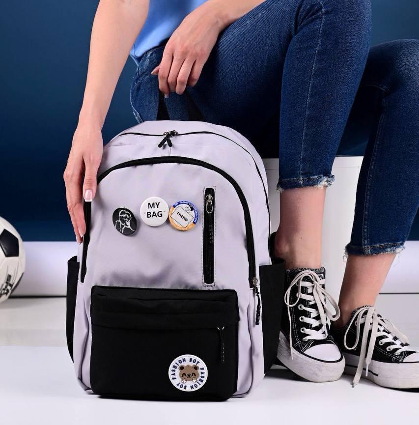 Рюкзак сірий місткий код 7-6758 4679209