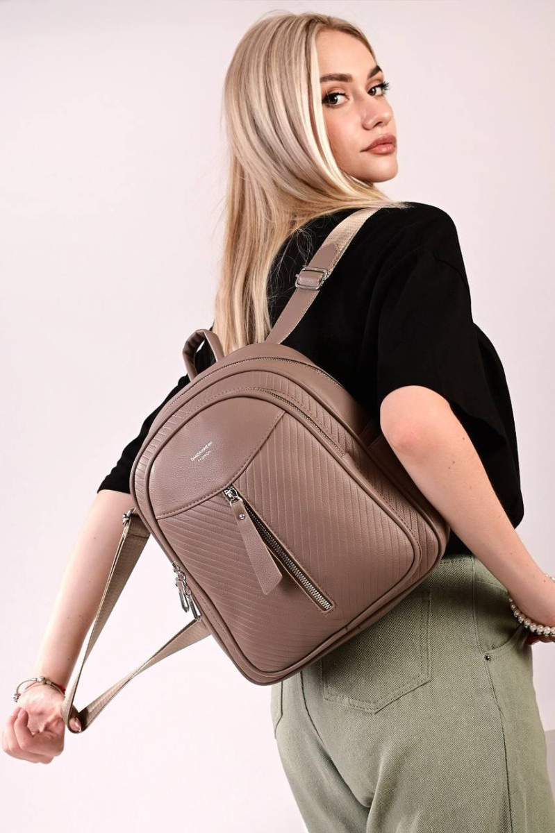 Рюкзак жіночий бежевий код 7-1021 4679599