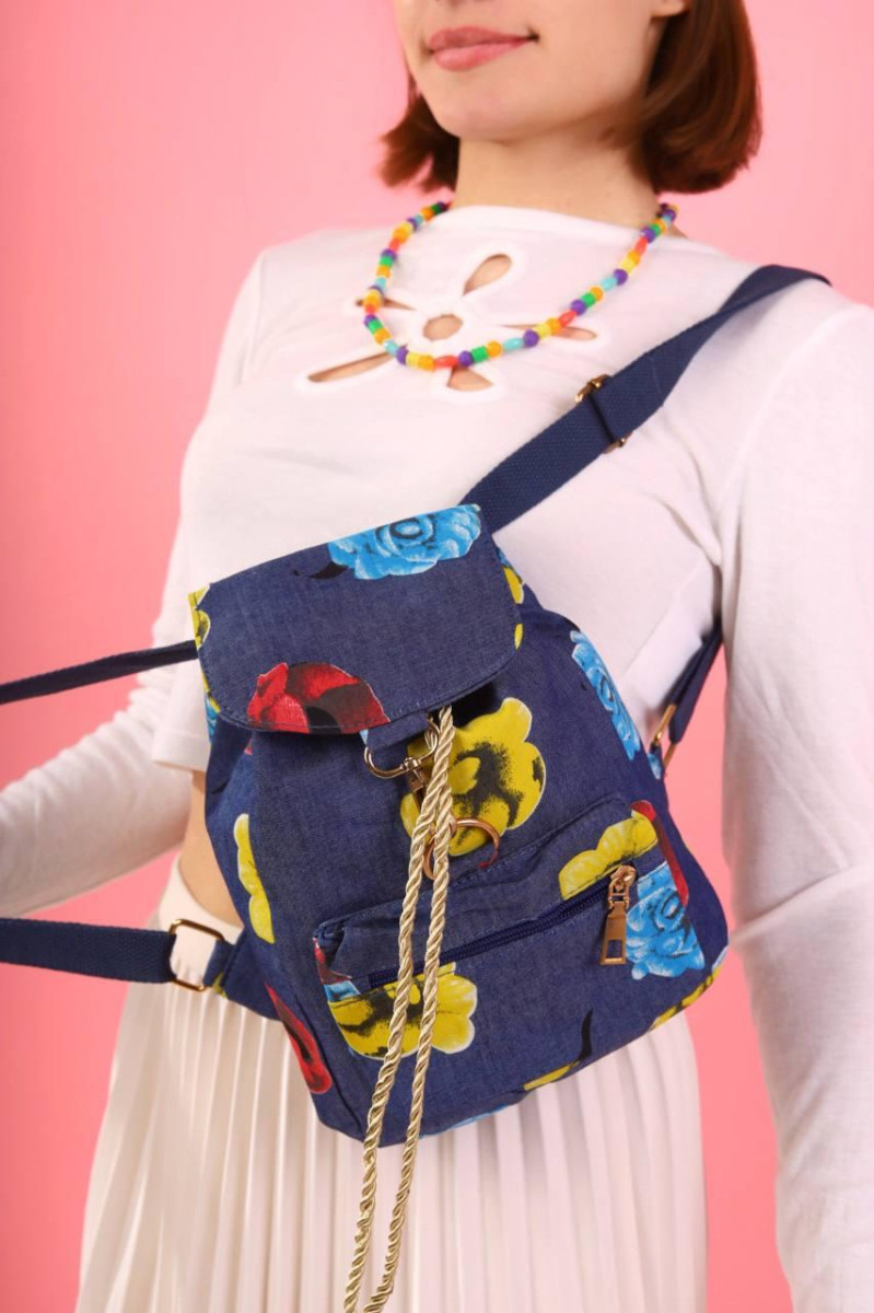 Рюкзак жіночий синій код 7-6052 4678903