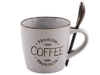 Чашка 300мл COFFEE 20223-2 з ложкою ТМ INTEROS "Ts"