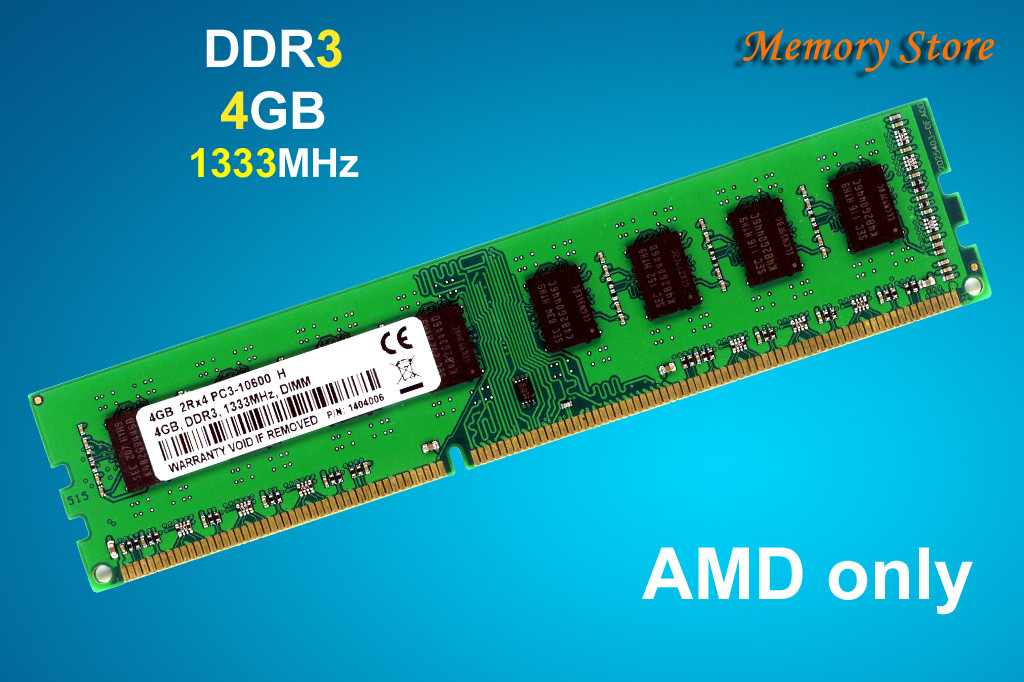 Оперативна пам'ять DDR3 4Gb PC3-10600 1333MHz, AMD only