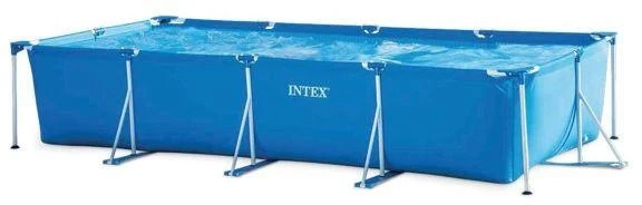 Прямокутний каркасний басейн Intex 28273 для дачі 450х220х84 см на 7127 л Синій