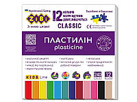 Пластилин CLASSIC 12 цветов, 240г, KIDS Line ZB.6233 ТМ ZiBi "Kg"