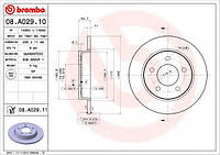 Гальмівний диск BREMBO 08A02910 на MAZDA 3 седан (BL)
