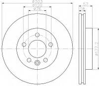 Диск гальмівний VW Amarok F BOSCH 986479154 на VW AMAROK (2H_, S1B)