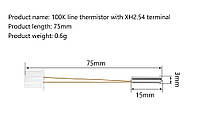 Термистор датчик температуры XH2.54 для CR-6 SE 3D-принтера Hotend длина термистора 75 мм