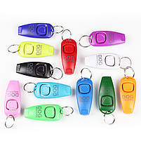 Клікер для дресування собак та котів зі свистком пластиковий у вигляді брелка Dog Walking CLICKER - чорний, фото 2