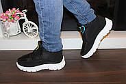Кросівки дутики жіночі зимові чорні С247, фото 6