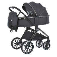 Детская коляска с прогулочным блоком 2 в 1 дождевиком и сумкой El Camino PRESTIGE ME 1124 Asphalt Gray Серый