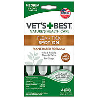 Капли от блох и клещей Vet's Best Flea Tick Spot-on Tubs для собак весом от 7 до 18 кг