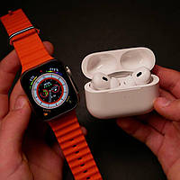 Smart Watch 8 Ultra + AirPods Pro 2 (з шумоподавлением) Мужские умные часы Смарт браслет smart watch серебряный