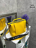 Жовтий - два відділення на блискавці - молодіжний, якісний клатч Lady Bags з двома знімними ременями (0439), фото 2