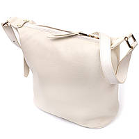 Удобная женская сумка с одной длинной ручкой из натуральной кожи Vintage 22307 Белая kr