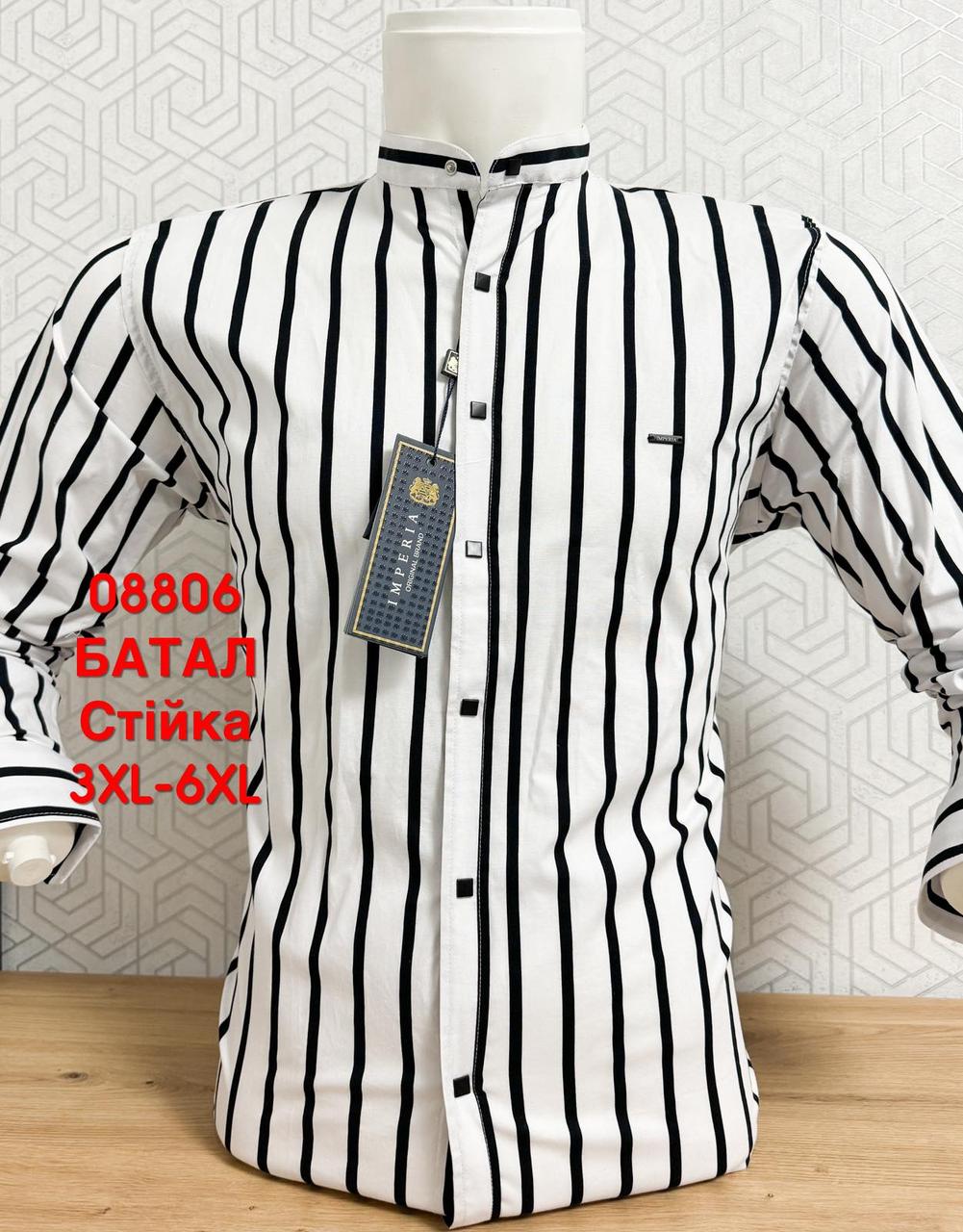 Батальна стрейчева сорочка IMPERIA в полоску