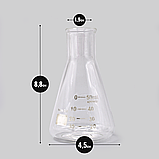 Колба конічна 50 мл з циліндричною вузькою горловиною та шкалою ХС, ТС, фото 3