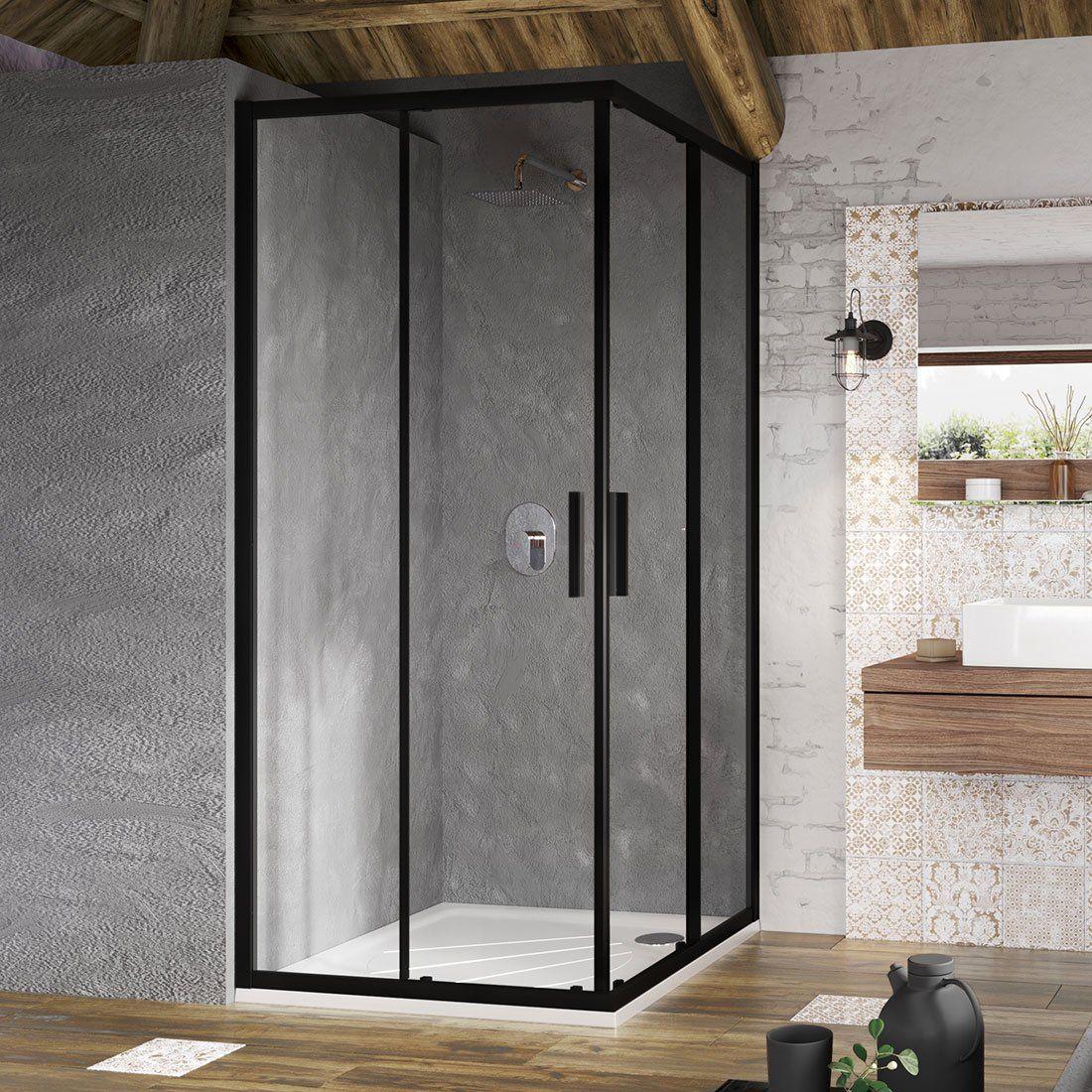 Душова кабіна Ravak Blix Slim BLSRV2-90 Чорний Transparent