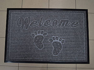 Брудозахисний придверний килим Welcome 60х90 см Сірий