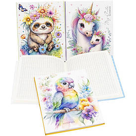 Блокнот 128*165 мм, 48 аркушів у клітинку, матова обкладинка (Мандарин)