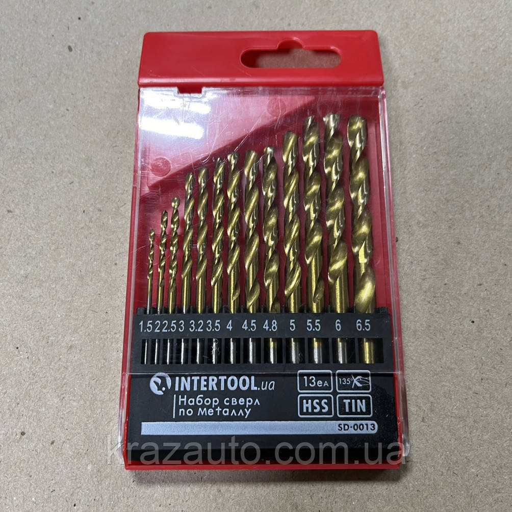 Набір свердел для металу HSS 13 шт INTERTOOL SD-0013
