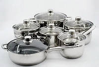 Elite Benson BN-208 Набор посуды из нержавеющей стали, на 12 предметов