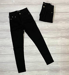 Жіночі чорні джинси скіні на флісі у 25 розмірі