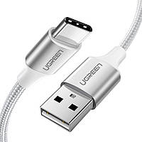 Зарядный кабель USB UGREEN US288 USB - Type-C Cable Aluminum Braid 1м White