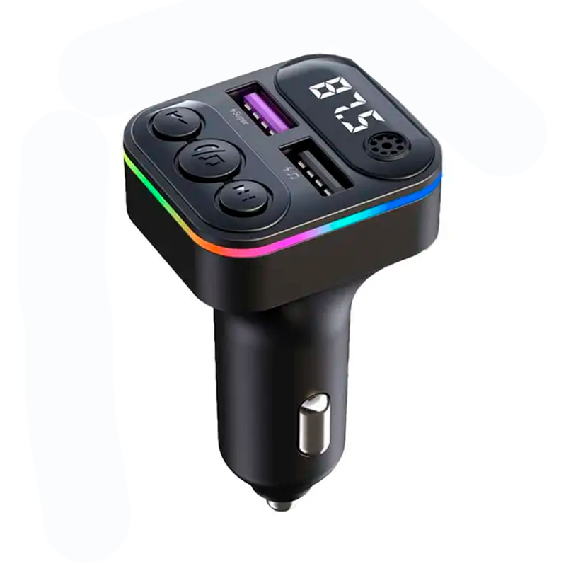 Автомобільний FM ФМ-модулятор Terra C38, Bluetooth 5.0, трансмітер, вольтметр, швидке заряджання QC3.0, фото 1