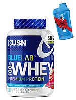 Протеин USN Whey Premium, Blue Lab 100% Protein 2 кг Малинове морозиво