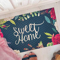 Килимок придверний з принтом на гумовій основі Sweet Home (милий дім), 75х45 см