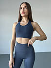 Топ батал спортивний жіночий для фітнесу Топ-бра з чашками для спорту тренувань чорний з відкритою спиною XL-3XL, фото 7