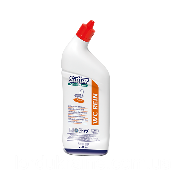 Миючий засіб для унітаза із соляною кислотою Sutter Professional WC REIN (12 шт×750 мл), фото 1