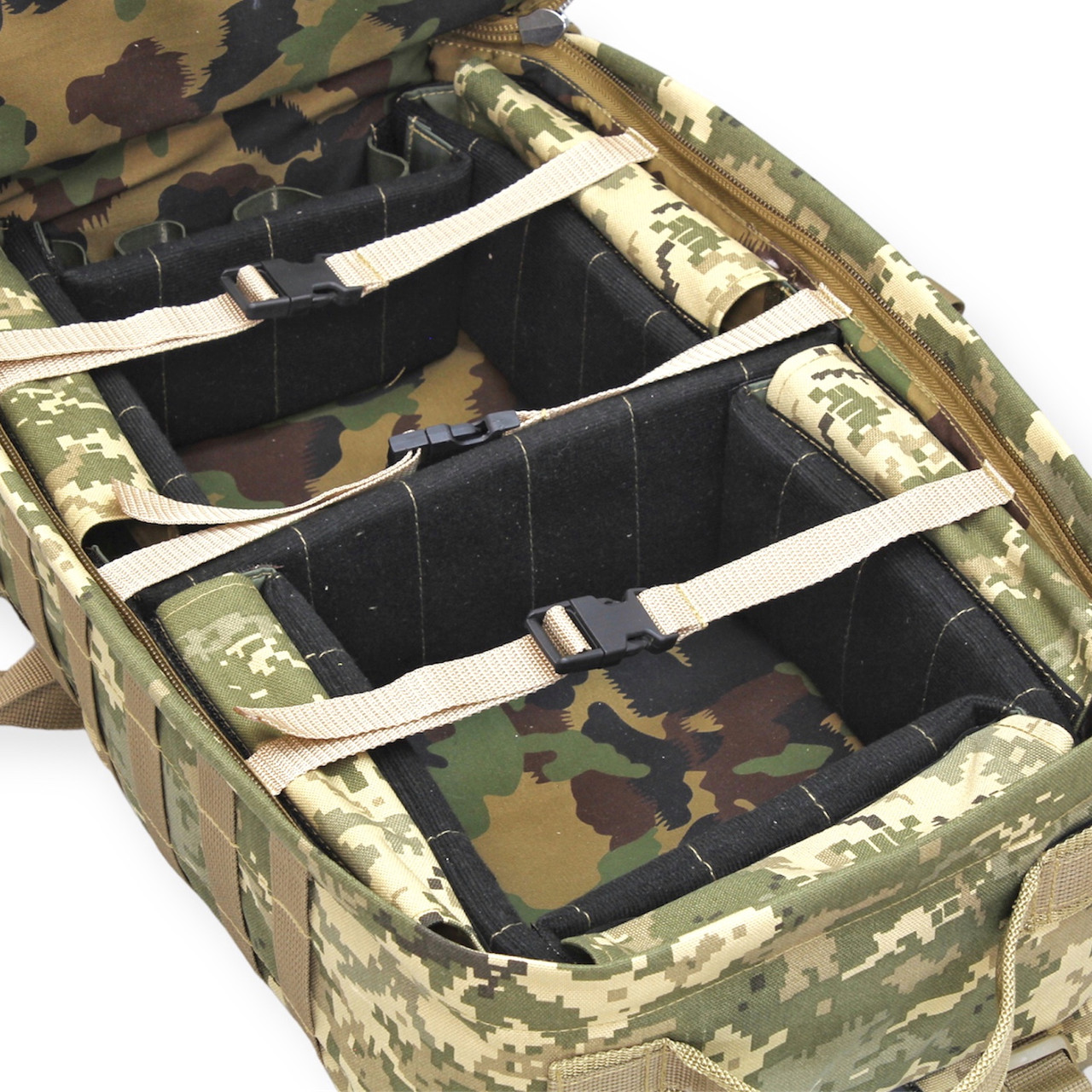 Армейский рюкзак для дронов, военный тактический рюкзак под 2 комплекта дронов 53*34*18см Пиксель - фото 2 - id-p2081510240